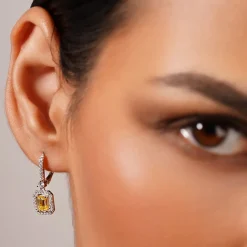 Jewellery|Dr. Martens Carat London Moxie Emerald Borderset White Gold-Plated Earrings