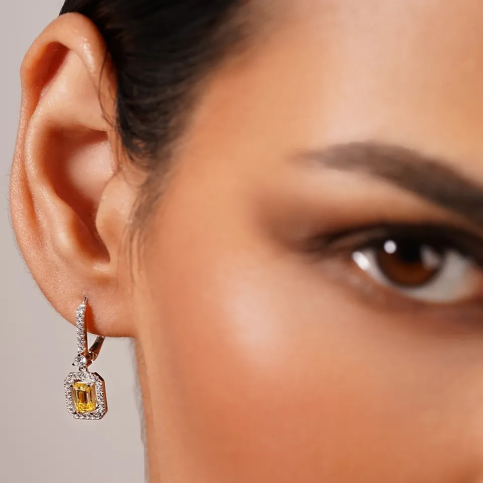 Jewellery|Dr. Martens Carat London Moxie Emerald Borderset White Gold-Plated Earrings