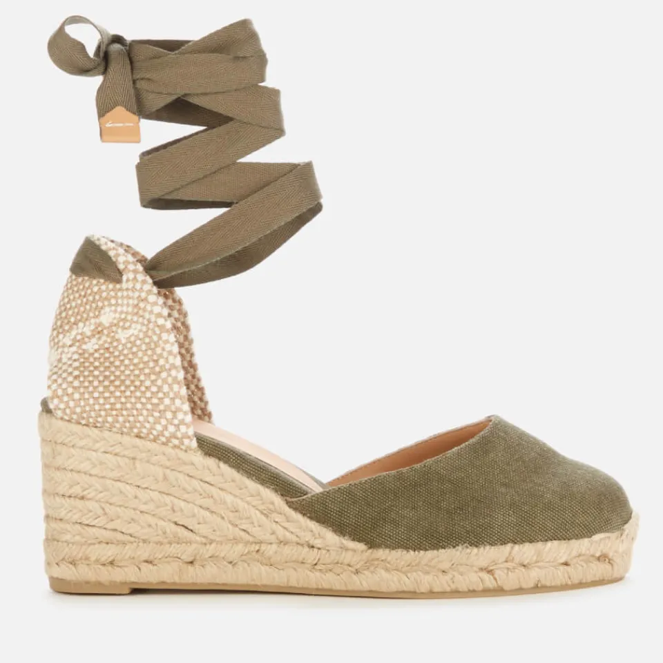 Sandals & Slides|Sandals|Dr. Martens Castañer Women's Carina 6 Canvas Espadrilles - Olive - UK 3