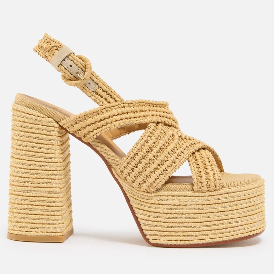 Heels|Sandals & Slides|Dr. Martens Castañer Women's Fulvia Faux Raffia Platform Heeled Sandals - 6