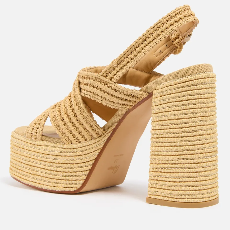Heels|Sandals & Slides|Dr. Martens Castañer Women's Fulvia Faux Raffia Platform Heeled Sandals - 6