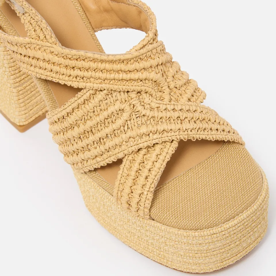 Heels|Sandals & Slides|Dr. Martens Castañer Women's Fulvia Faux Raffia Platform Heeled Sandals - 6