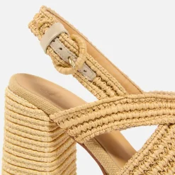 Heels|Sandals & Slides|Dr. Martens Castañer Women's Fulvia Faux Raffia Platform Heeled Sandals - 6