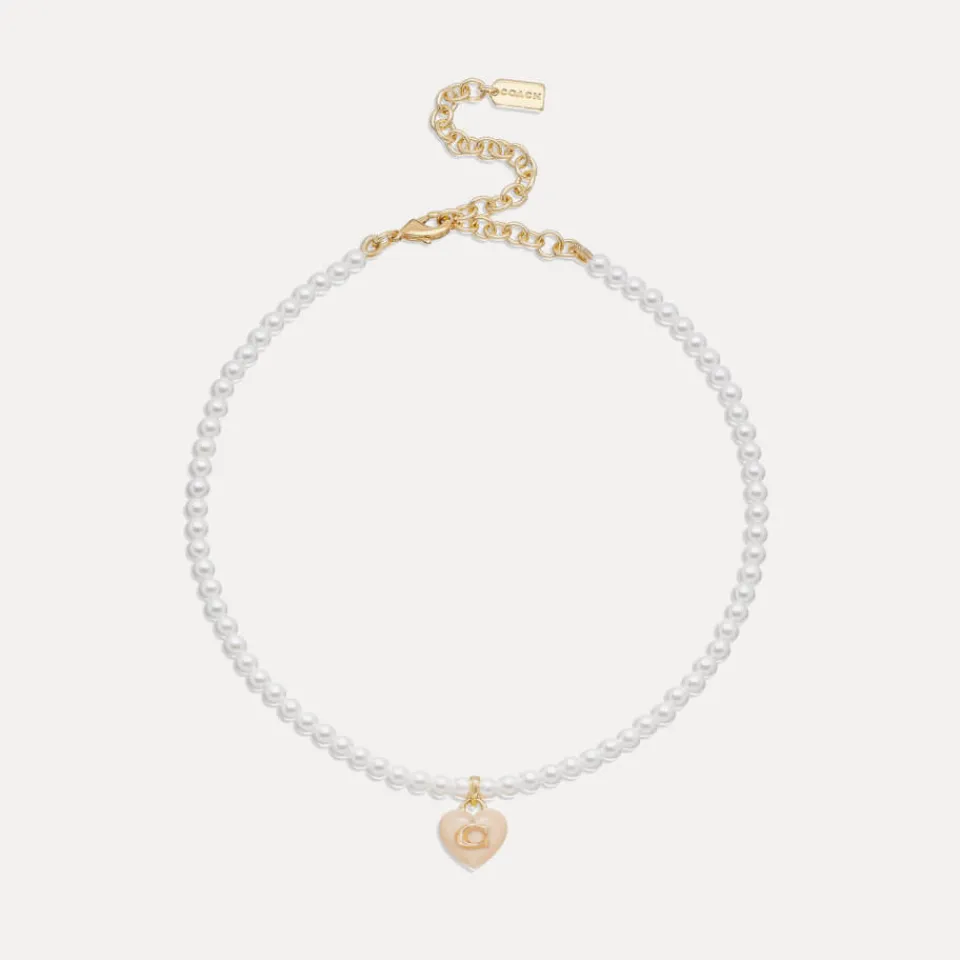 Jewellery|Dr. Martens Coach C Heart Gold-Plated Faux Pearl Choker Necklace