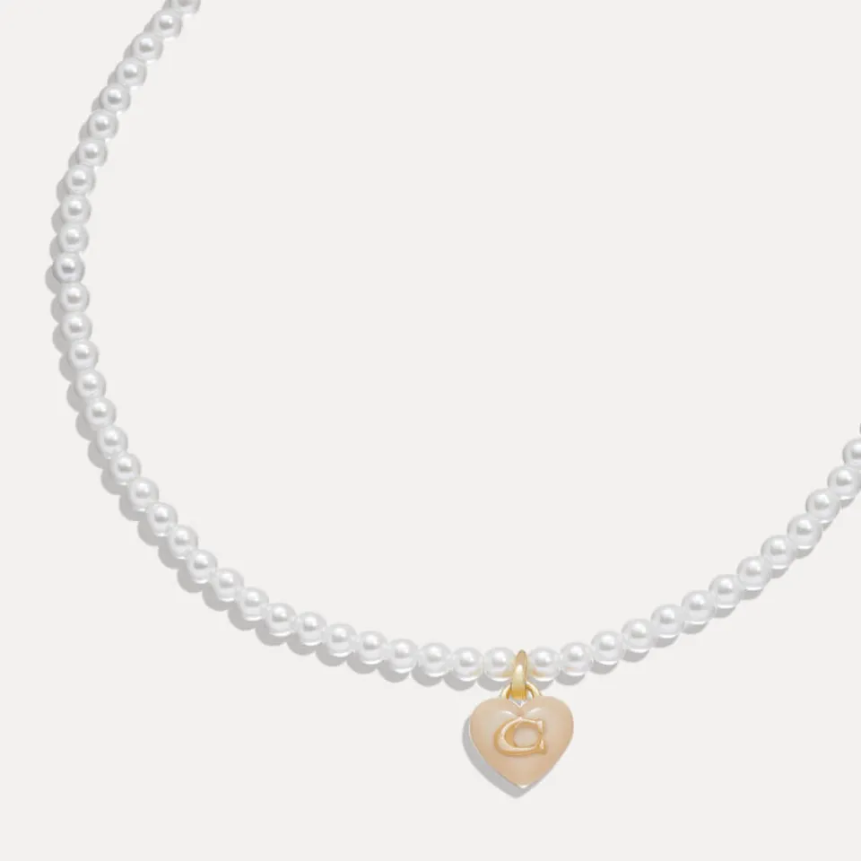 Jewellery|Dr. Martens Coach C Heart Gold-Plated Faux Pearl Choker Necklace