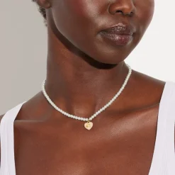 Jewellery|Dr. Martens Coach C Heart Gold-Plated Faux Pearl Choker Necklace