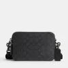 Bags|Holiday Bags|AMI Coach Charter 19 Signature Coated-Canvas and Leather Crossbody Bag