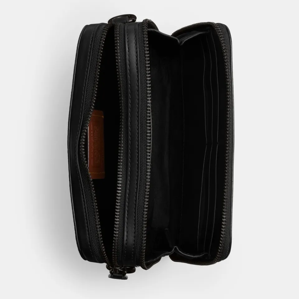Bags|Holiday Bags|AMI Coach Charter 19 Signature Coated-Canvas and Leather Crossbody Bag