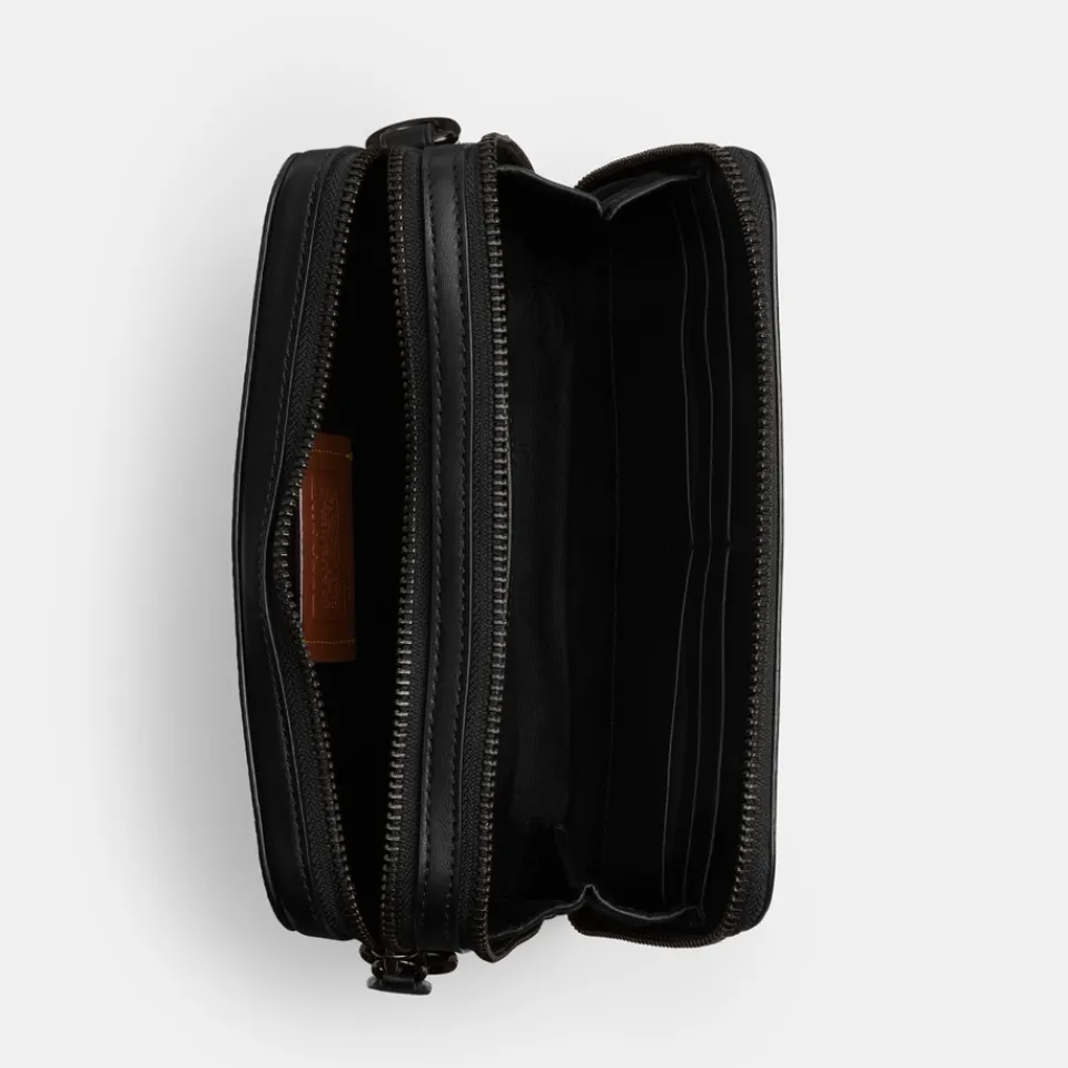 Bags|Holiday Bags|AMI Coach Charter 19 Signature Coated-Canvas and Leather Crossbody Bag