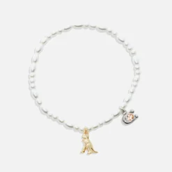 Jewellery|Parel Studios Coach Faux Pearl Gold-Plated Charm Bracelet