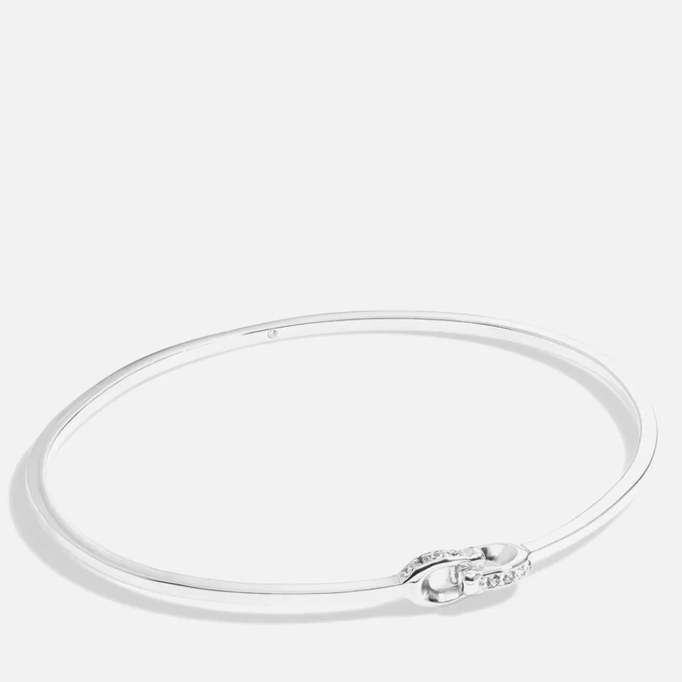 Jewellery|Coach Interlock Pavé C Silver-Tone Bangle Bracelet
