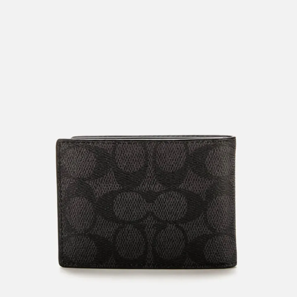 Wallets|Dr. Martens Coach Men's Signature Canvas Slim Bifold Wallet - Charcoal/Black
