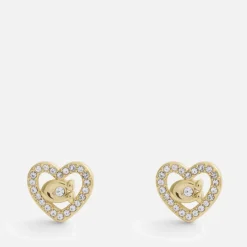 Jewellery|Dr. Martens Coach Pavé Heart Gold-Toned Stud Earrings