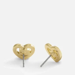 Jewellery|Dr. Martens Coach Pavé Heart Gold-Toned Stud Earrings