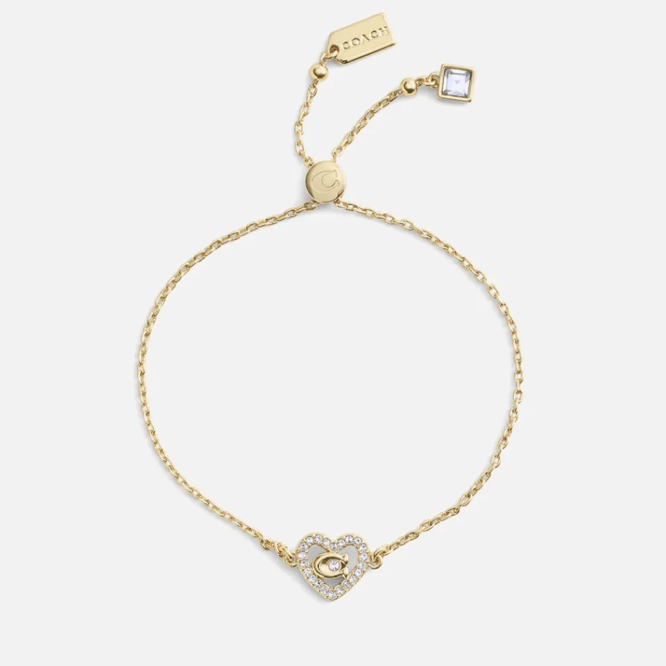 Jewellery|Dr. Martens Coach Pavé Heart Gold-Toned Slider Bracelet