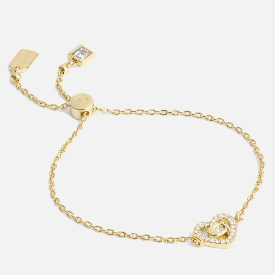 Jewellery|Dr. Martens Coach Pavé Heart Gold-Toned Slider Bracelet