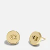 Jewellery|Dr. Martens Coach Signature C Disc Gold-Tone Stud Earrings
