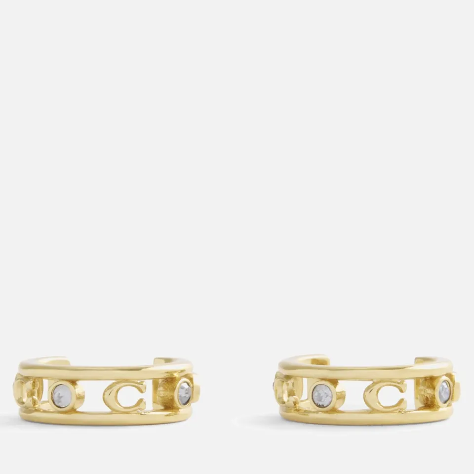 Jewellery|Hunza G Coach Signature C Gold-Toned Open Hoop Earrings