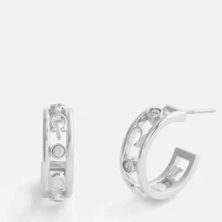Jewellery|Dr. Martens Coach Signature C Silver-Tone Open Hoop Earrings