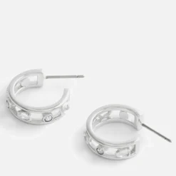 Jewellery|Dr. Martens Coach Signature C Silver-Tone Open Hoop Earrings