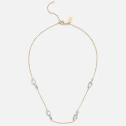 Jewellery|Coach Signature Pavé C Strand Gold-Toned Necklace