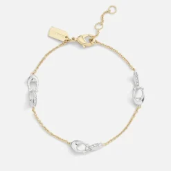 Jewellery|Coach Signature Pavé C Strand Gold-Tone Bracelet