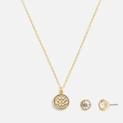 Jewellery|Coach Signature Quilted Coin Gold-Tone Jewellery Set