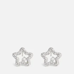Jewellery|Batsheva Coach Signature Silver-Tone Pavé Star Stud Earrings