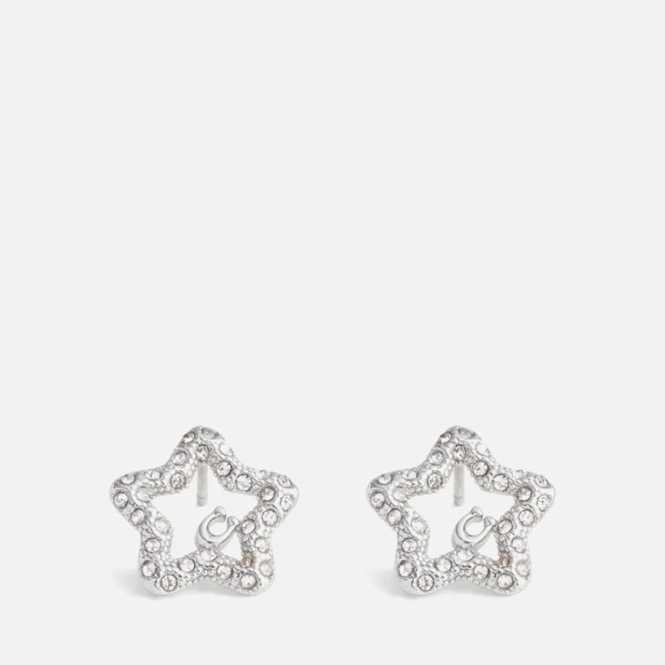 Jewellery|Batsheva Coach Signature Silver-Tone Pavé Star Stud Earrings