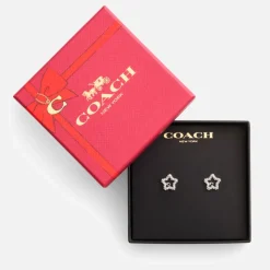 Jewellery|Batsheva Coach Signature Silver-Tone Pavé Star Stud Earrings