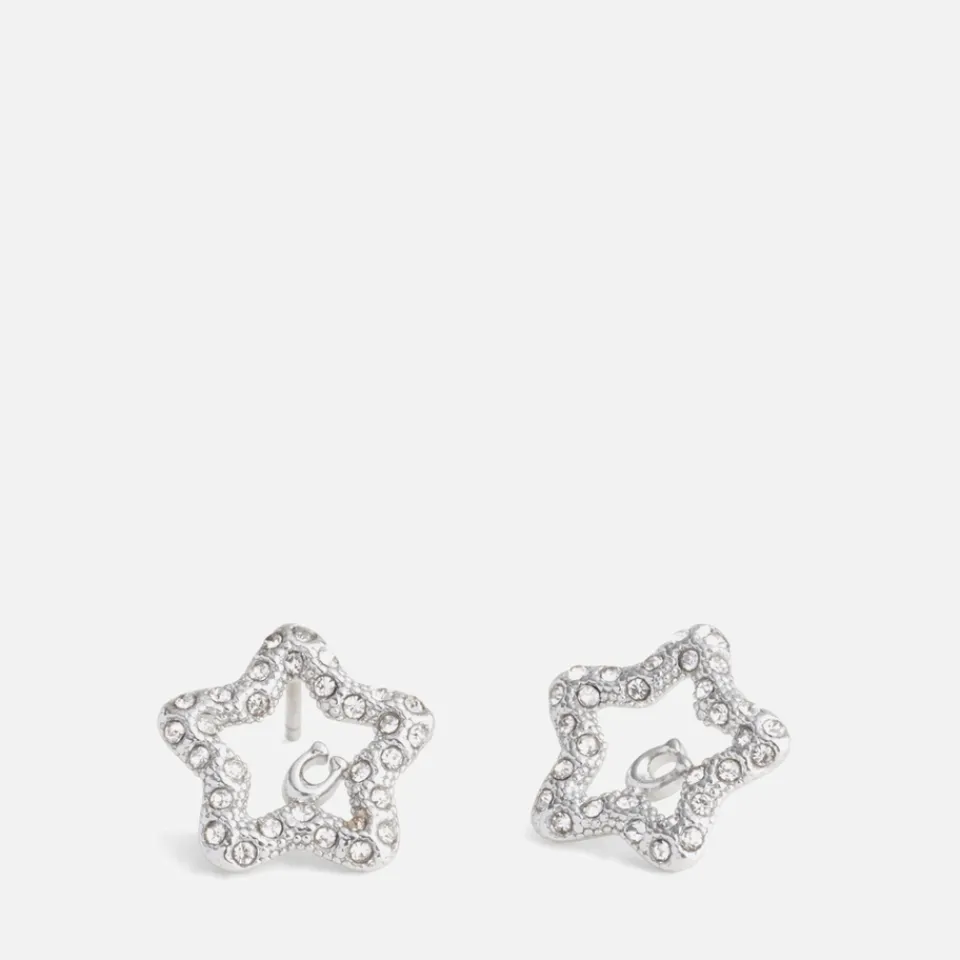 Jewellery|Batsheva Coach Signature Silver-Tone Pavé Star Stud Earrings