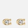 Jewellery|Coach Signature Stone Gold-Tone and Crystal Earrings
