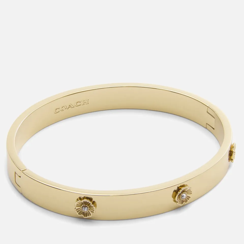 Jewellery|Self-Portrait Coach Tearose Gold-Tone Hinged Bangle