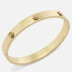Jewellery|Self-Portrait Coach Tearose Gold-Tone Hinged Bangle
