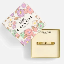 Jewellery|Self-Portrait Coach Tearose Gold-Tone Hinged Bangle