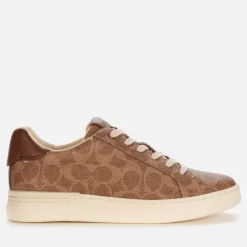 Trainers|Dr. Martens Coach Women's Lowline Coated Canvas Trainers - Tan - UK 3