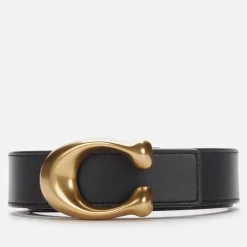 Belts|Crocs Coach Women's 32mm Sculpted C Reversible Belt - Black 1941 Saddle