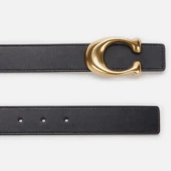 Belts|Crocs Coach Women's 32mm Sculpted C Reversible Belt - Black 1941 Saddle