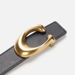 Belts|Crocs Coach Women's 32mm Sculpted C Reversible Belt - Black 1941 Saddle