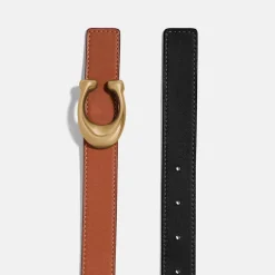 Belts|Coach Women's 25Mm Sculpted C Reversible Belt - Black 1941 Saddle
