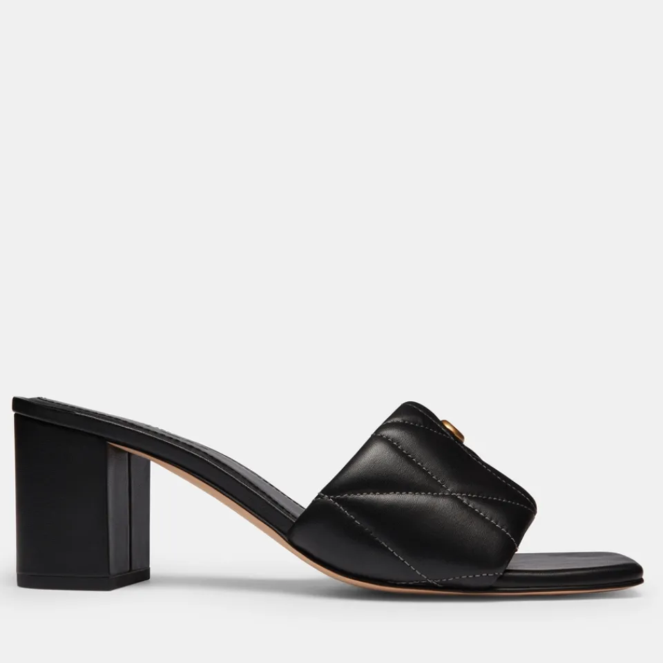 Heels|Coach Women's Quilted Leather Block Heeled Sandals - UK 3