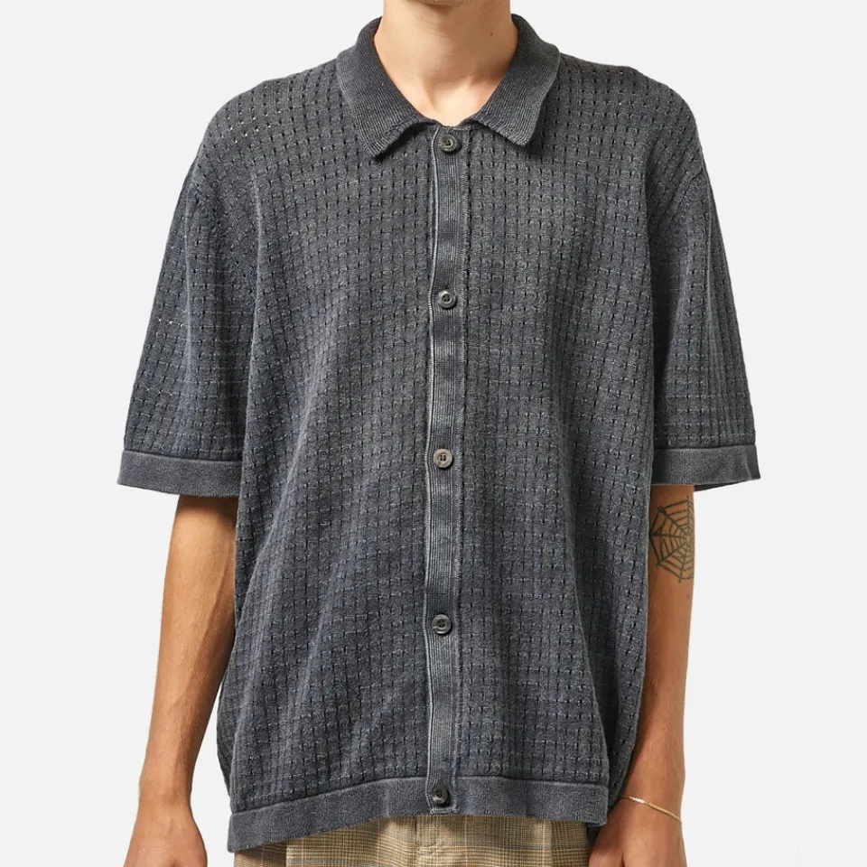 Shirts|Shirts|Dr. Martens Corridor Acid Wash Pima Cotton Pointelle-Knit Shirt - S