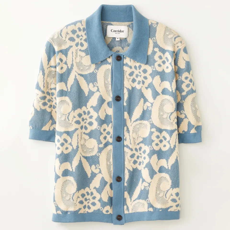 Shirts|Shirts|Dr. Martens Corridor Floral Pima Cotton-Jacquard Knit Shirt - S
