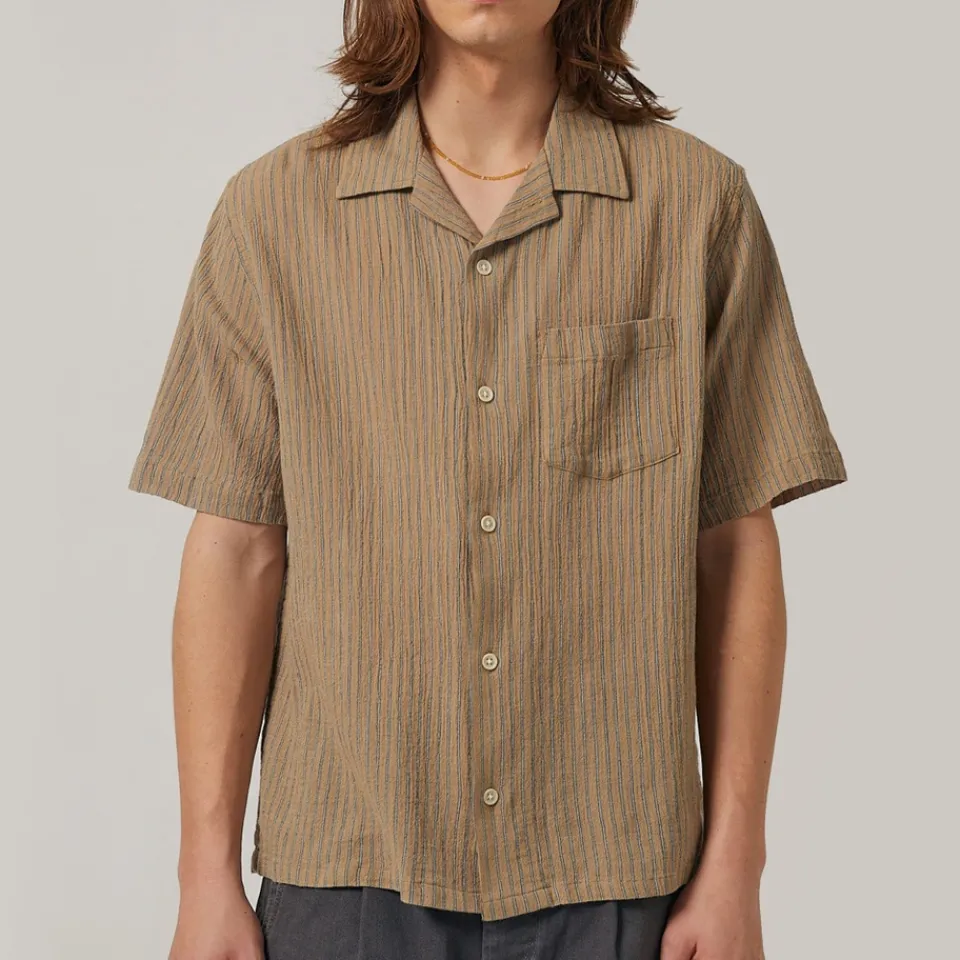 Shirts|Shirts|Stine Goya Corridor High Twist Stripe Cotton Shirt - L