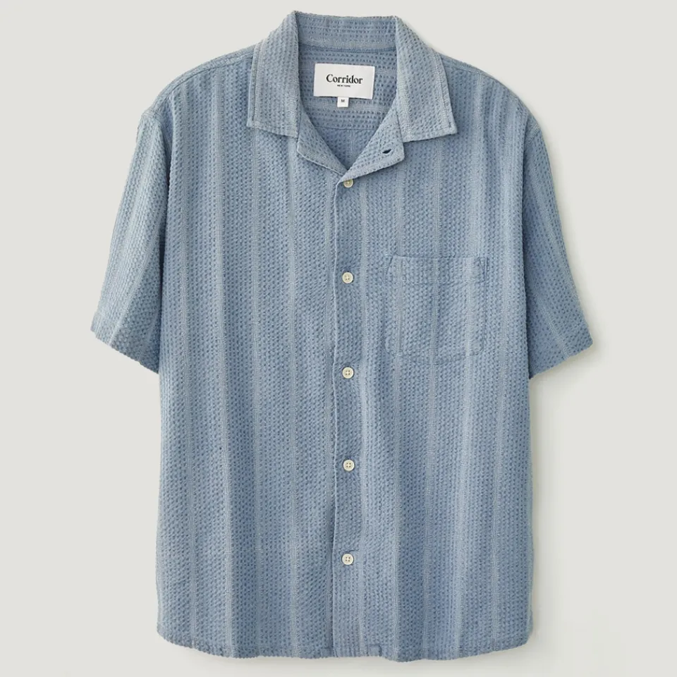 Shirts|Shirts|Ganni Corridor Striped Cotton-Blend Seersucker Shirt - L