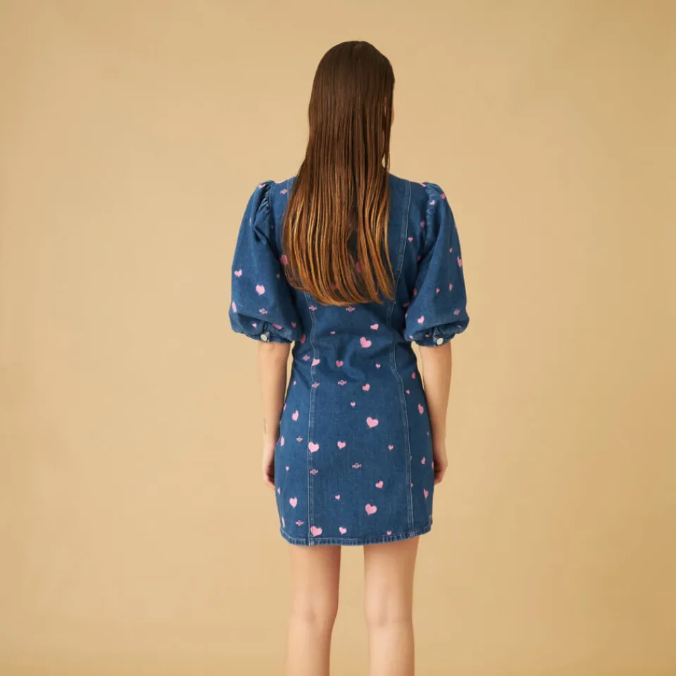 Dresses|Dresses|Cras Celia Embroidered Organic Denim Dress - EU 38/UK 10
