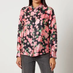 T-Shirts And Tops|Shirts And Blouses|Dr. Martens Cras Ginacras Flower-Printed Satin Shirt - EU 34/UK 6