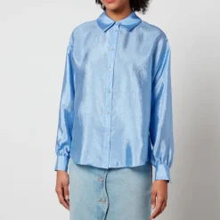 T-Shirts And Tops|Shirts And Blouses|Cras Gina Satin-Cloqué Shirt - EU 34/UK 8