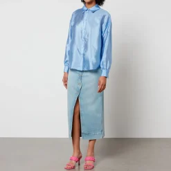 T-Shirts And Tops|Shirts And Blouses|Cras Gina Satin-Cloqué Shirt - EU 34/UK 8