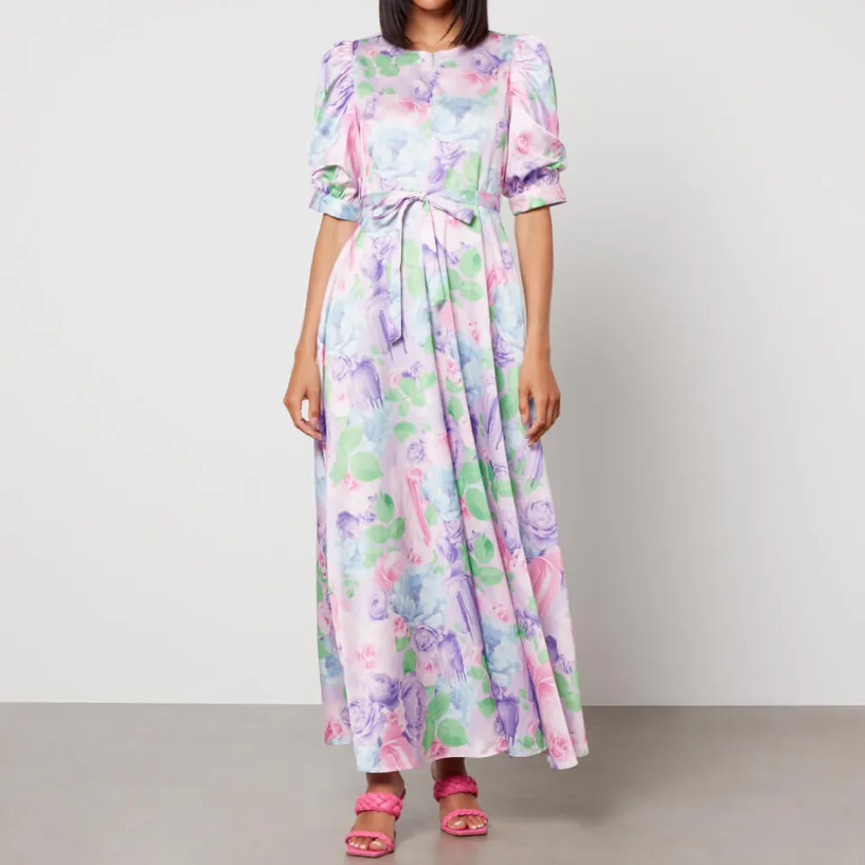 Dresses|Dresses|Cras Kayla Floral-Print Satin Maxi Dress - EU 36/UK 10